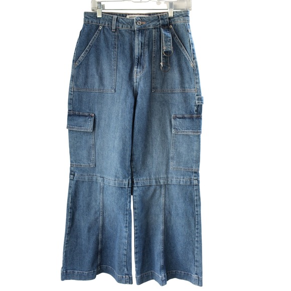 Social Tourist Denim - Social Tourist A&F Cargo Jeans Womens 11R W30 Ultra High Rise Wide Leg Baggy NEW